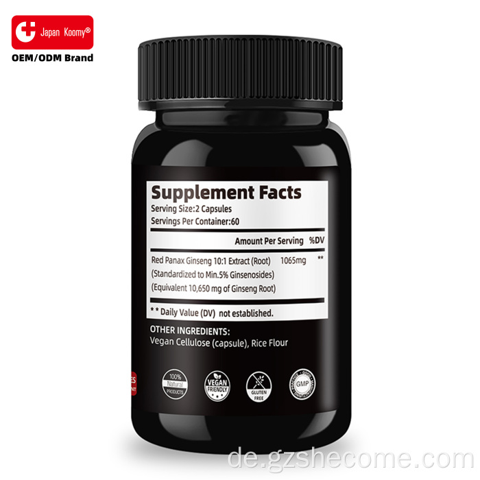 Premium Shecome Red Panax Ginseng Vitality Immununterstützung